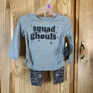 Gray Halloween “Squad Ghouls” Kids Matching 12M Set